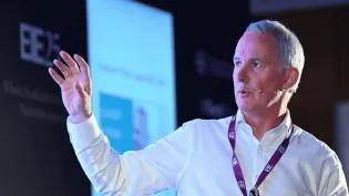 Mark Logan, Former COO at Skyscanner and a start-up advisory expert, delivers a keynote speech at EIE25.