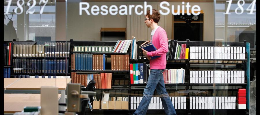 Student in library 