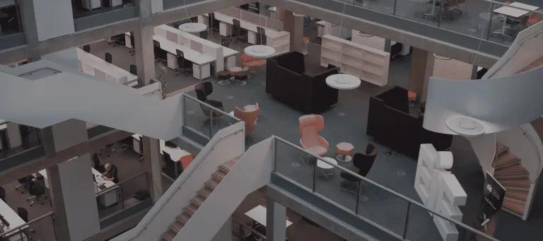 Aerial view of the Bayes Centre office